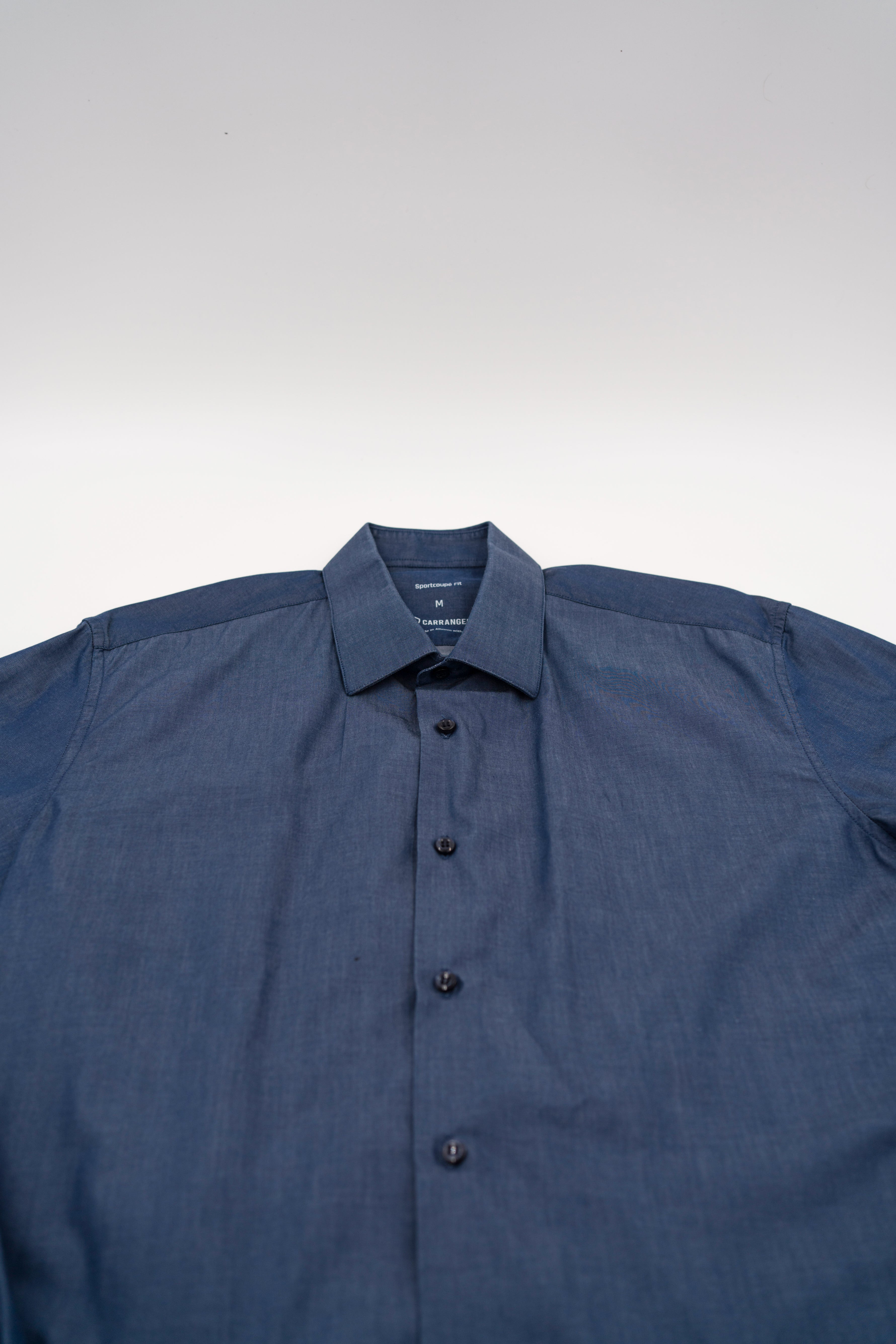 CarRanger Herrenhemd Unifarben - Jeans Dunkelblau