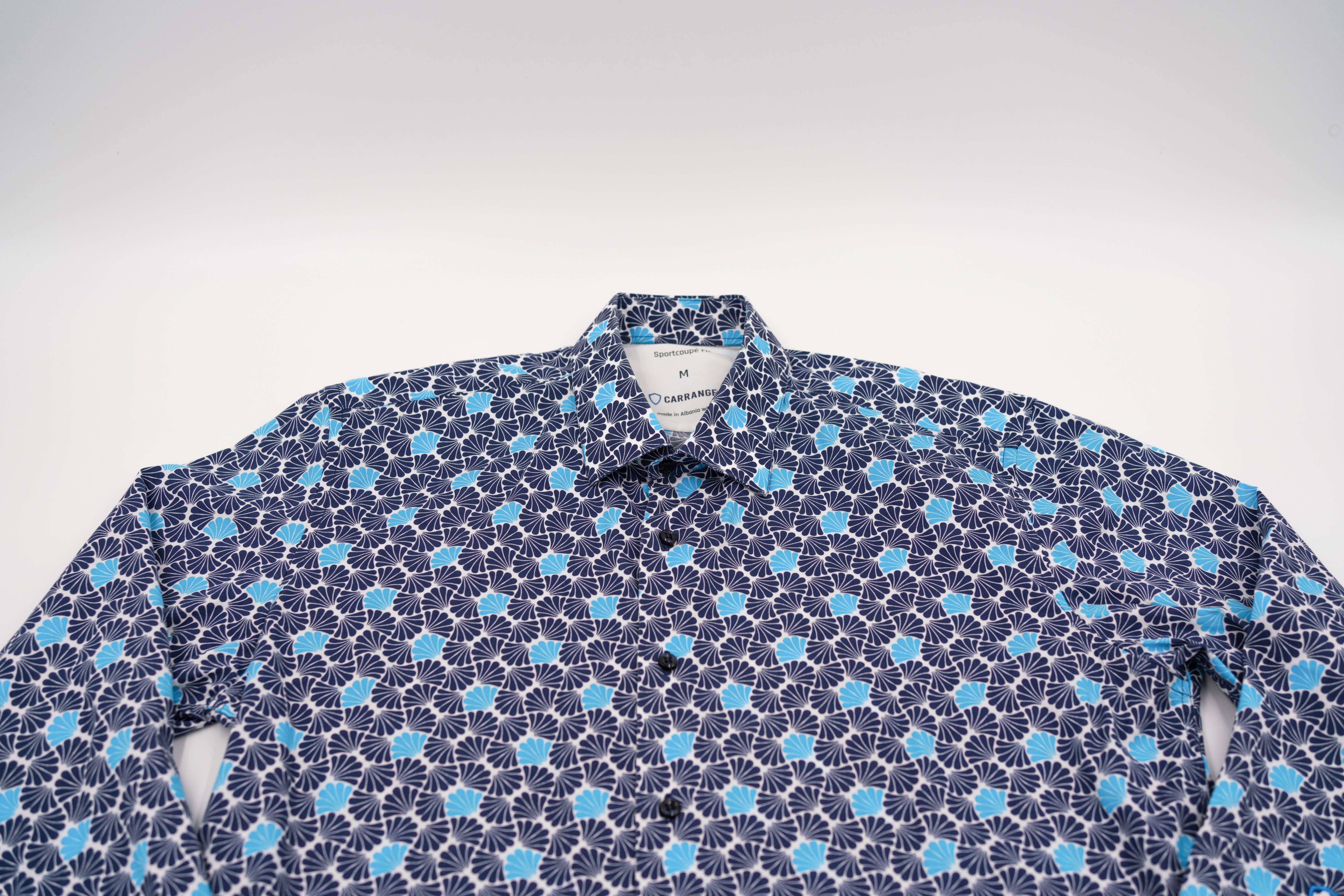 CarRanger Herrenhemd ausgefallen bunt - Muscheln Blau