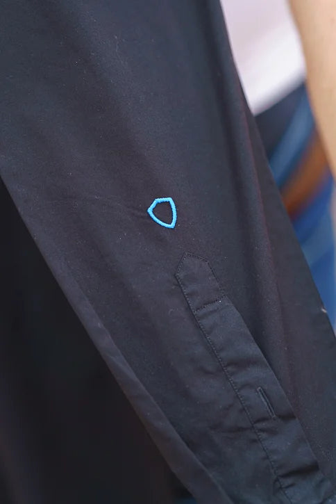 CarRanger Herrenhemd Unifarben - Schwarz