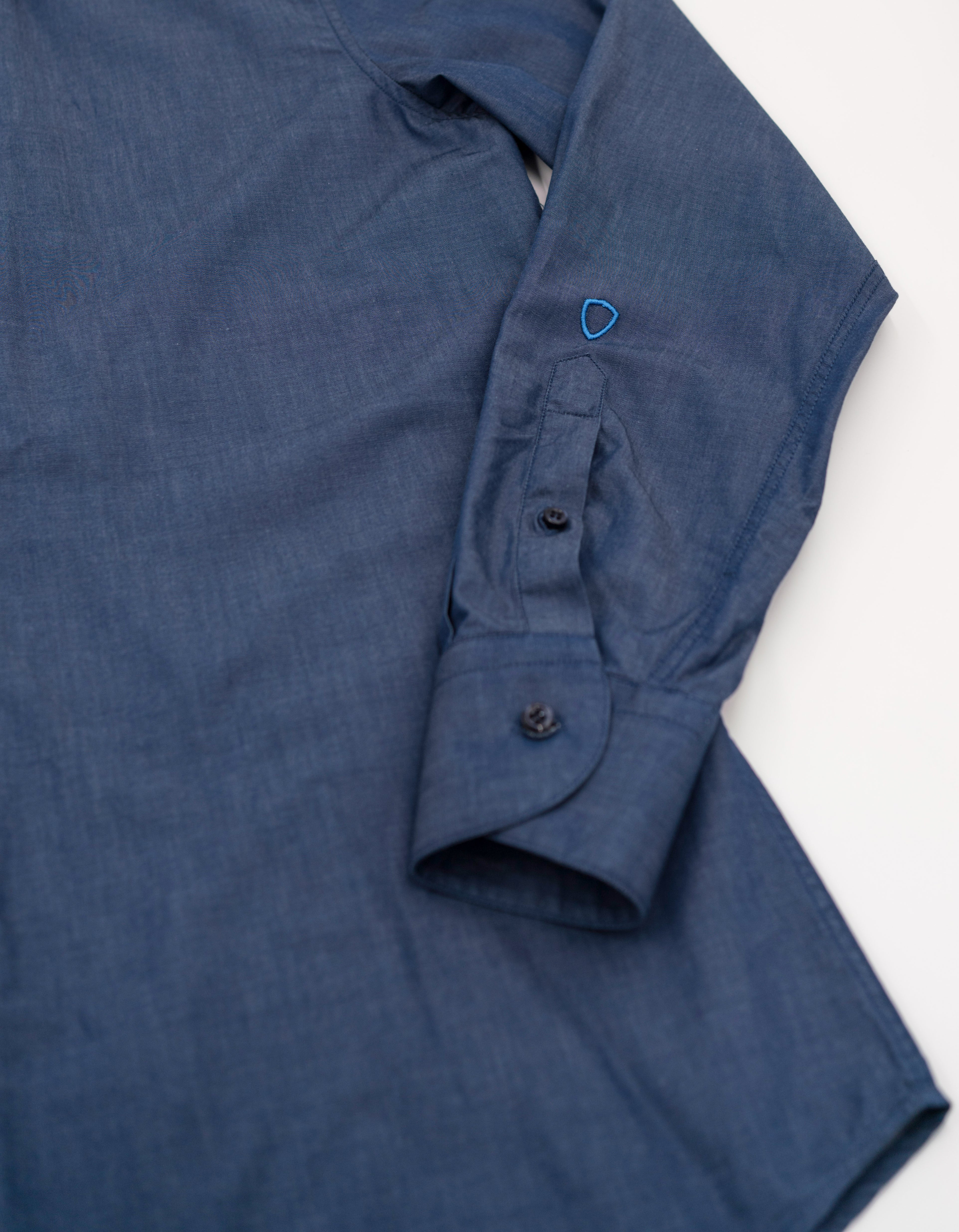 CarRanger Herrenhemd Unifarben - Jeans Dunkelblau