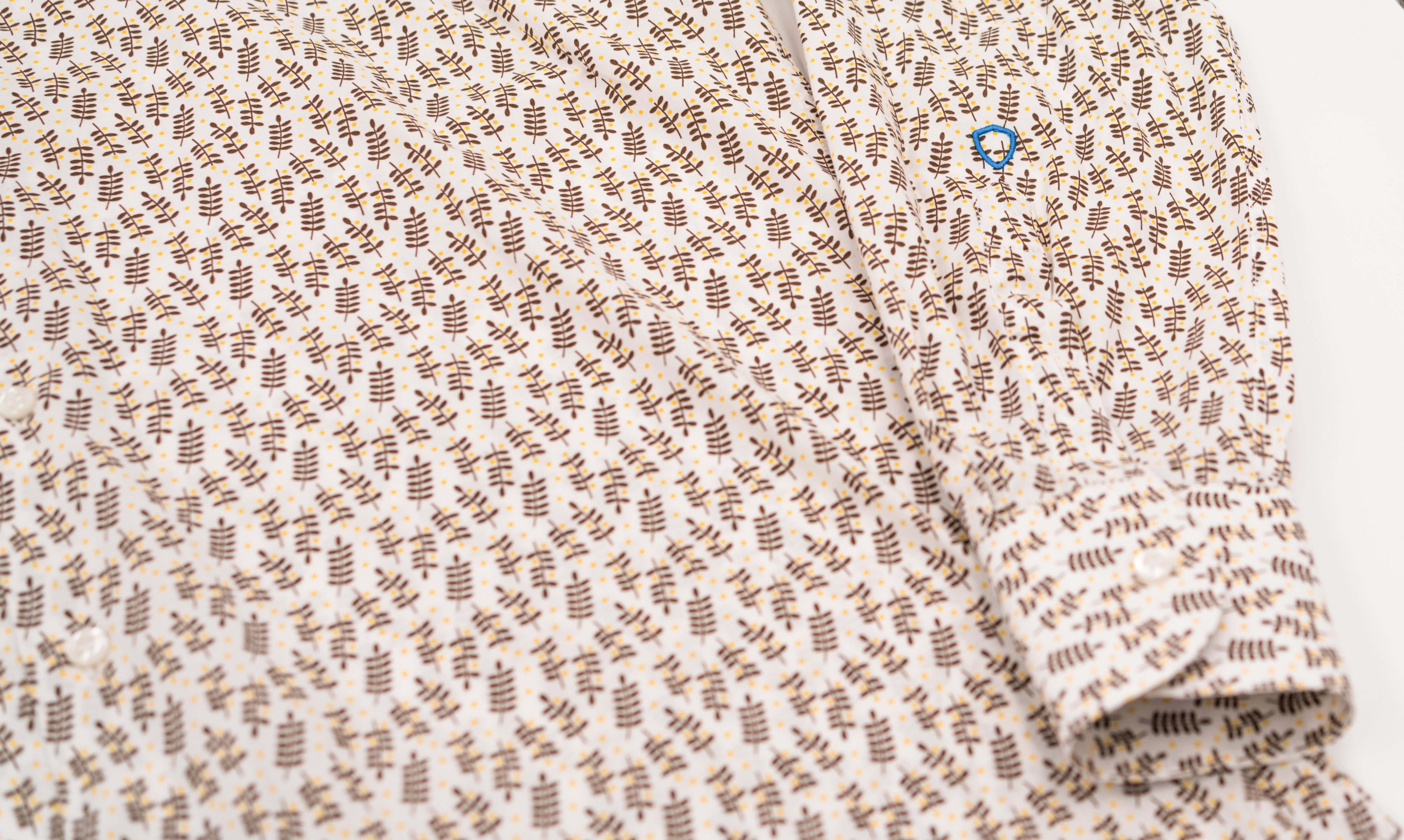 CarRanger Herrenhemd ausgefallen bunt - Wasserlilie Braun Gelb