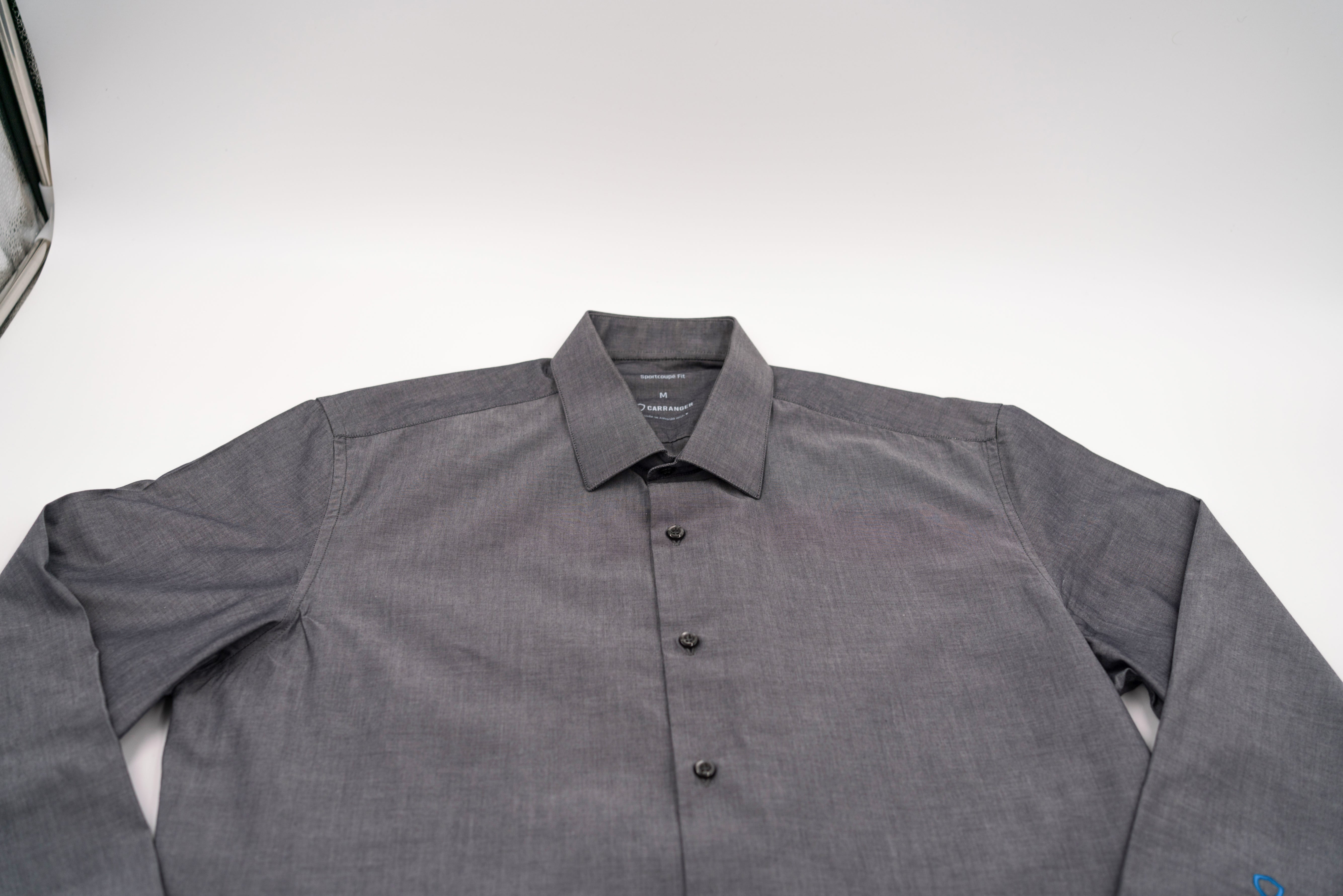 CarRanger Herrenhemd Unifarben - Chambray Jeans Grau